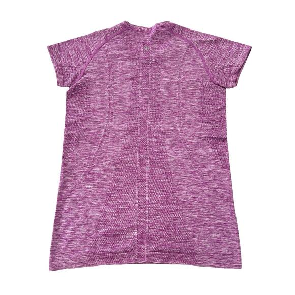 Lululemon Swiftly Tech T Shirt Womens Size 8 Purple Mesh Short Sleeve - Picture 2 of 4